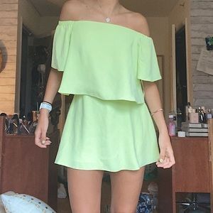 Cute like green summer romper dress.